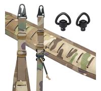 OneTigris Sangle pour fusil à 2 points, sangle de portage sangle de transport de 2,5 cm de large avec mousqueton interchangeable de style HK, longueur réglable de 142 cm à 178 cm, Multicam