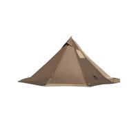 OneTigris Smokey Hut Tente ultra légère pour 2 personnes, 4 saisons, imperméable, 2000 mm, tente chaude avec trou de cheminée et jupe pare-neige pour camping, randonnée, coyote de randonnée Marron