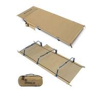 OneTigris SUPRAGRIS Lit de camp pliable et portable - Lit de camping pliable et léger - Jusqu'à 180 kg - Pour tente, extérieur, voyage, jardin, bureau (190 × 70 × 18 cm) - Coyote marron