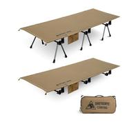OneTigris SUPRANUBIS Lit de camp pliable - 190 x 70 cm - Portable - Léger - Jusqu'à 150 kg - Pour tente, extérieur, voyage, jardin, bureau - Marron coyote