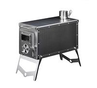 OneTigris TIGER ROAR Four de Tente Portable à Bois pour le Camping, Four d'Hiver en Plein Air avec Tube & Gants en Cuir 21.5 * 44 * 27 cm