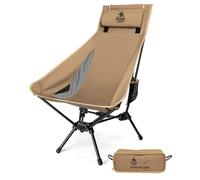 OneTigris Tigerblade Chaise de camping à dossier haut - Charge maximale : 170 kg - Cadre en aluminium - Pliable - Portable - Taille adulte - Pour l'extérieur