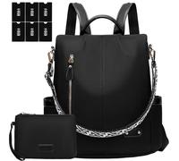 ONETOALL Sac a Dos Femme Antivol, Sacs à Main Portés Dos Elegant Leger, Petit Sac à Dos Impermeable Chic avec Étui Carte Bancaire Anti Piratage & Pochette pour Voyage Ville Balades Transport en Commun