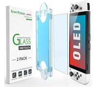 OneTouch Tempered Glass Screen Protector for Nintendo Switch OLED Model 2021- with Automatic Alignment Kit,Bubble Free [2 Pieces]
