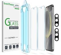 Onetouch Tempered Glass Screen Protector For Samsung Galaxy S24 5g, 9h Hardness With Camera Lens Protection, Easy Bubble-Free Installation, 2+2 Pack