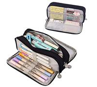 OneTreeTime Grande trousse à crayons pour filles et garçons, grande capacité avec 3 compartiments pour stylos, papeterie, maquillage, trousse de maquillage pour enfants, femmes, hommes, adolescents,