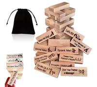 OneTreeTime Jeu de 48 blocs empilables en bois pour adultes, parfait pour les couples, les rendez-vous galants, les fêtes, à partir de 18 ans