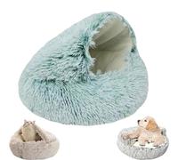 OneTreeTime Lit nid, lit, lit for Chat, Grotte Confortable et apaisante, lit for Chat Rond en Peluche à Capuche apaisante, lit for Chat Confortable d'hiver for Chats et Chiens (Velours lon