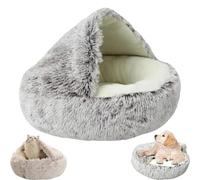 OneTreeTime Lit nid, lit, lit for Chat, Grotte Confortable et apaisante, lit for Chat Rond en Peluche à Capuche apaisante, lit for Chat Confortable d'hiver for Chats et Chiens (Velours lon