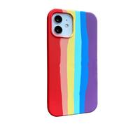 OneTreeTime Rainbow Colors Coque pour iPhone 14-16 Series Flexible Souple Slim Fit Full Body Antichoc Protection Liquide Silicone Fresh and Cute Protection Rainbow(16_BASIC MODEL)