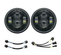 ONETREND Moto Phares Pour Dyna Pour Fat Bob Pour FXDF 2008-2017 Phare LED Pour Moto 4,65 Pouces Double LED Et Accessoires DRL 1 Paire Phare Assembly(Type B)