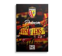 OneTrophy Toile Officielle RC Lens - Personnalisable avec Prénom ou Texte Libre - Décoration Murale Supporter Bollaert - Made in France - Cadeau supporter Lensois (Le mur Sang et Or)
