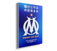 OneTrophy Toile personnalisable Olympique de Marseille - 50x40 cm | Produit Sous Licence Officielle OM | Édition historique | Décoration Supporter | Fabriqué en France - Cadeau Foot