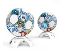 OneTrophy Trophée Collector Om Officiel - Personnalisable avec Photo, Nom & Numéro | Logos Historiques Olympique de Marseille | Objet de Collection Supporter, Cadeau Unique Made in France