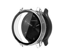 Onetuo Coque de protection rigide en polycarbonate avec protection d'écran en verre Compatible avec Garmin vívomove Sport Smartwatch (Transparent)