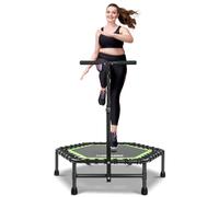 ONETWOFIT Trampoline à Rebond de 107/114cm pour Adultes, Mini Trampoline Silencieux pour Exercices en intérieur, Trampoline de Fitness avec Rebond Bungee (114cm-vert)
