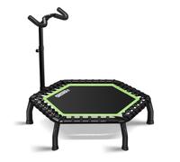 ONETWOFIT Trampoline Rebounder de 102/107/114/127 cm avec poignée Maintien | Mini-trampoline d'intérieur avec montants renforcés,trampoline de fitness à cordes élastiques,charge maximale 150 kg