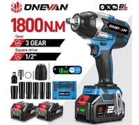 ONEVAN 1800N.M hocs électrique sans brosse 1/2 ''tournevis ynamométrique sans fil outil électrique pour Makita 18V batterie broche Without Battery