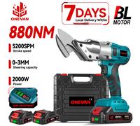 ONEVAN 2000W cisaille électrique sans brosse en feuille de fer 880NM ciseaux sans fil multifonctionnels outil de coupe pour Makita 18V batterie broche Sans batterie