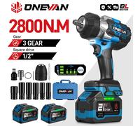 ONEVAN 2800N.M hocs électrique sans brosse 1/2 pouces ynamométrique sans fil tournevis outil électrique pour Makita 18V batterie broche Without Battery