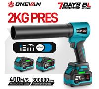 ONEVAN 400 M/S 4000 W haute puissance sans brosse Turbo ventilateur électrique ventilateur Jet ventilateur feuille de neige poussière outil pour Makita batterie broche 2xBattery Set