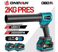 ONEVAN 4000W ventilateur Turbo électrique sans brosse 400 M/S 300000 tr/min outil de soufflage de poussière de feuilles portatif pour broche de batterie Makita 18V 1Battery 1Charger-A