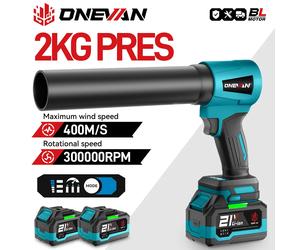 ONEVAN 4000W ventilateur Turbo électrique sans brosse 400 M/S 300000 tr/min outil de soufflage de poussière de feuilles portatif pour broche de batterie Makita 18V 1Battery 1Charger-A