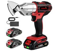 ONEVAN cisaille tole sans fil, cisaille electrique avec 2 batteries de 1,5 Ah e chargeur rapide, épaisseur de coupe 3 mm, ciseaux electrique à métaux pour couper le métal, fer, tapis et tissu