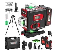 ONEVAN Niveau Laser avec Trépied, Autonivelant 360° 4D 16 Lignes Vertes | Mise à niveau automatique ±3°, télécommande 30m, écran LCD, avec 2 batteries 4800mAh, pour travaux de montage et pose de sols