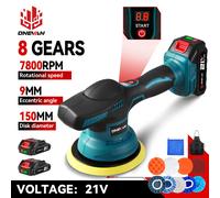 ONEVAN polisseuse de voiture électrique 8 vitesses 7800 tr/min sans fil Auto voiture polissage cire outil électrique rotatif pour Makita 18V batterie broche 2Battery 1EU Charger