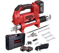 ONEVAN Pompe a Graisse Electrique, 10 000 PSL Pompe à Graisse sans Fil avec 2 Batteries da 3000mAh, Pistolet a Graisse à Batterie sans balais pour graissage d'équipements mécaniques (Rouge)