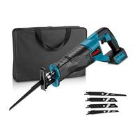 ONEVAN Scie alternative sans fil, Scie Sabre Sans Fil course de 32 mm, compatible avec Makita 18 V, scie alternative électrique Foxtail 2800 coups/min, scie alternative avec 4 lames (sans batterie)