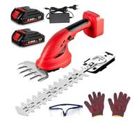 ONEVAN Taille-haie sans fil 2 en 1, cisaille à gazon électrique 110 mm et cisaille à arbustes 200 mm, coupe-bordure à gazon sans fil, cisaille à arbre