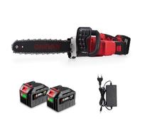 ONEVAN Tronçonneuse électrique sans fil 40V, 16 pouces, sans balais, avec 2 batteries 6000mAh, système de lubrification automatique, vitesse de chaîne 20 m/s, diamètre de coupe 400 mm