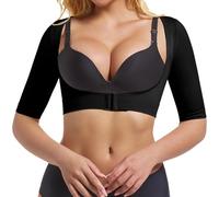 ONEW Compression Bras Former Femme Minceur Manches Haut Sculptant Correcteur de Posture Top Maintien de la Poitrine Shapewear Maillot de Corps Manches Compression Corset Noir XL