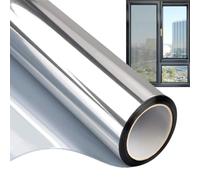OneWay - Film miroir pour fenêtre - Effet miroir - Réfléchissant - 45 x 300 cm - Anti-UV - Contrôle de la chaleur - Adhérence statique - Pour fenêtre en verre et porte