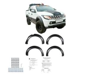 Oneway Jeu d'élargisseurs d'aile compatible avec Mitsubishi L200 Triton 5 2015-2019 & Fiat Fullback 2015-2019 - Noir mat