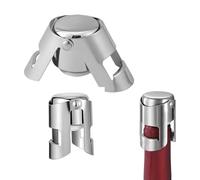 ONEWEST Set 2 Pièces Bouchon Champagne,acier inoxydable bouchon Bouteille,réutilisable Bouchon Vin pour champagne/prosecco/cava/vin mousseux-couleur argentée