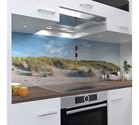 OneWheel Autocollant mural pour crédence de cuisine - 400 x 60 cm - En PVC rigide - Motif : phare Sylt