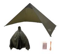 Onewind Abri Ultra Léger, Tente Solitaire de Survie d'Urgence, Buschcraft Imperméable et Coupe-Vent pour Camping et Randonnée, OD Vert