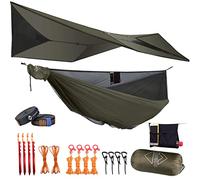 onewind Hamac de camping avec filet anti-insectes et anti-insectes portable léger de 3,4 m avec bâche en silnylon ultra léger de 3,7 m et moustiquaire Ridgeline sangles d'arbre de 3,7 m pour camping,