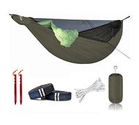 Onewind Hamac Norther portable à double couche avec fermeture éclair de 3,4 m avec moustiquaire pour camping, randonnée et randonnée Vert OD