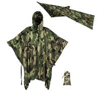 onewind Poncho de pluie camouflage avec capuche pour armée, abri de survie polyvalent, veste de pluie militaire, manteau de pluie imperméable respirant et léger pour homme, chasse, camouflage