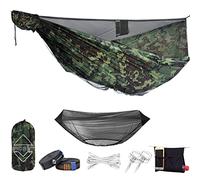 Onewind Ridgeline Hamac à motif camouflage avec sangles d'arbre, hamac double avec moustiquaire, hamac portable et durable pour camping furtif, armée, militaire, camouflage