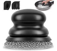 Onewly Grattoir et grattoir en Fonte pour Nettoyer la Vaisselle, Les casseroles, Les poêles, Les grilles, Les poêles en Fonte, Les tampons à récurer