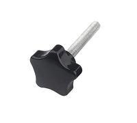 Oneyijun 4 pièces M10 x 40mm Vis Moletée en Acier au Carbone Noir avec Tête Ronde de 38 mm et Brosse en Étoile pour Machine de Tour et Équipement Mécanique