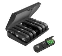 Oneyijun Pilulier Semainier 7 Jours Semaine Matin Midi Soir Pillulier 21 Compartiments Medicament Journalier Pill Box Portabilité Boite Medicaments Rangement pour Vitamines Suppléments (Noir)