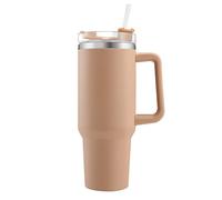 Onezebra 40oz Gobelet de voyage Tasse à café à paroi double isolée sous vide acier inoxydable avec paille et couvercle，tasse isotherme pour garder les boissons froides et chaudes Curry