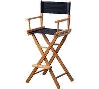 ONFSZCKB Chaise de réalisateur haute 46" chaise pliante pour maquilleurs, chaise professionnelle pour maquilleurs avec structure en bois pour clients, chaise de réalisateur portable avec dossier haut)