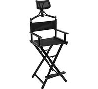 ONFSZCKB Chaise de réalisateur pliable haute en aluminium avec appui-tête pour studio, salon, coiffeuse - Portable et léger pour artistes et directeurs